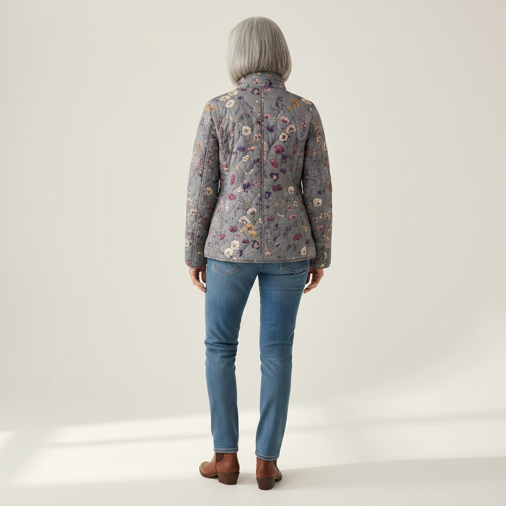 Nora Vintage Floral Print Quilted Jacket - view 3