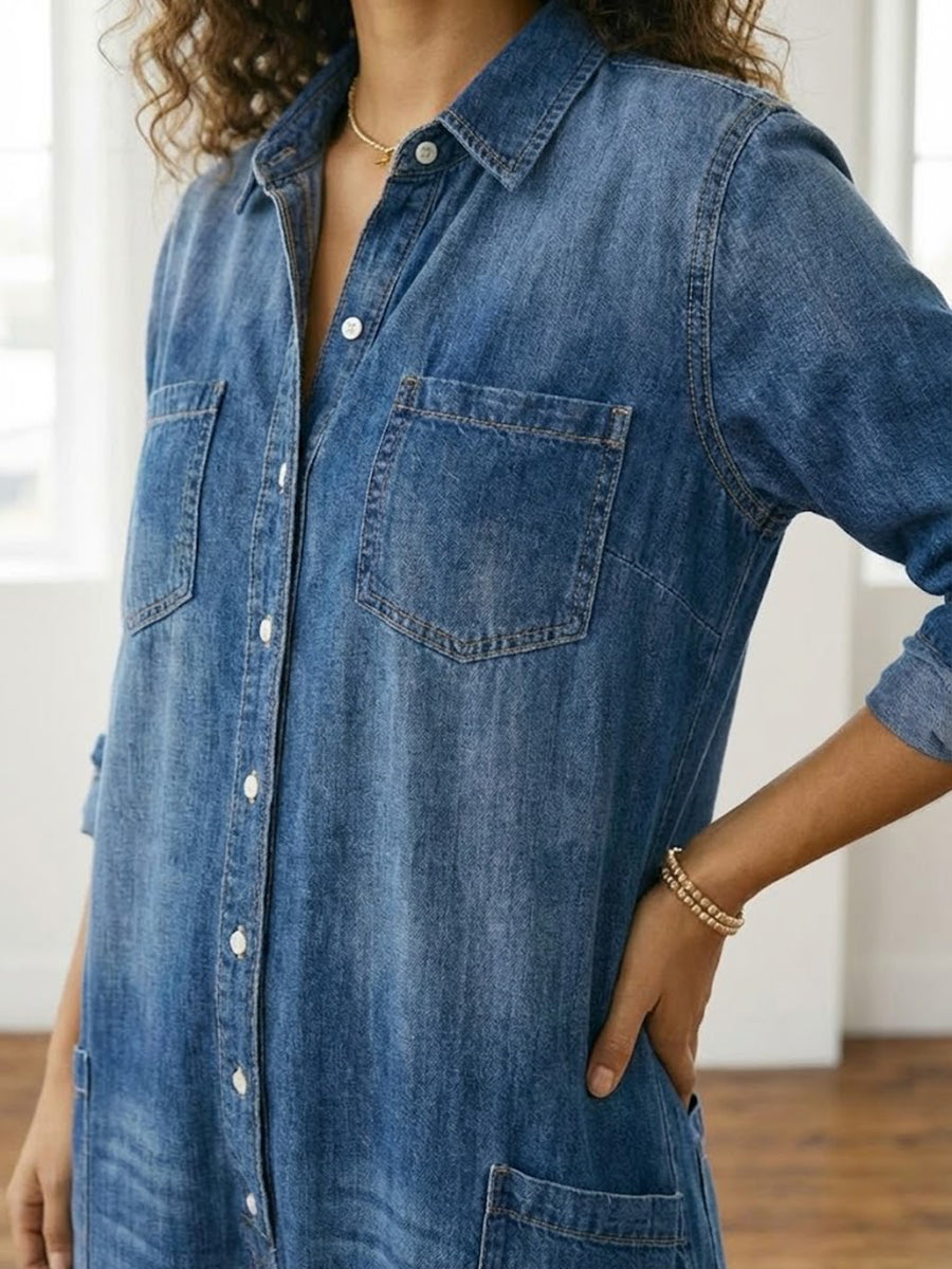 Lily Cotton Denim Jumpsuit - view 8