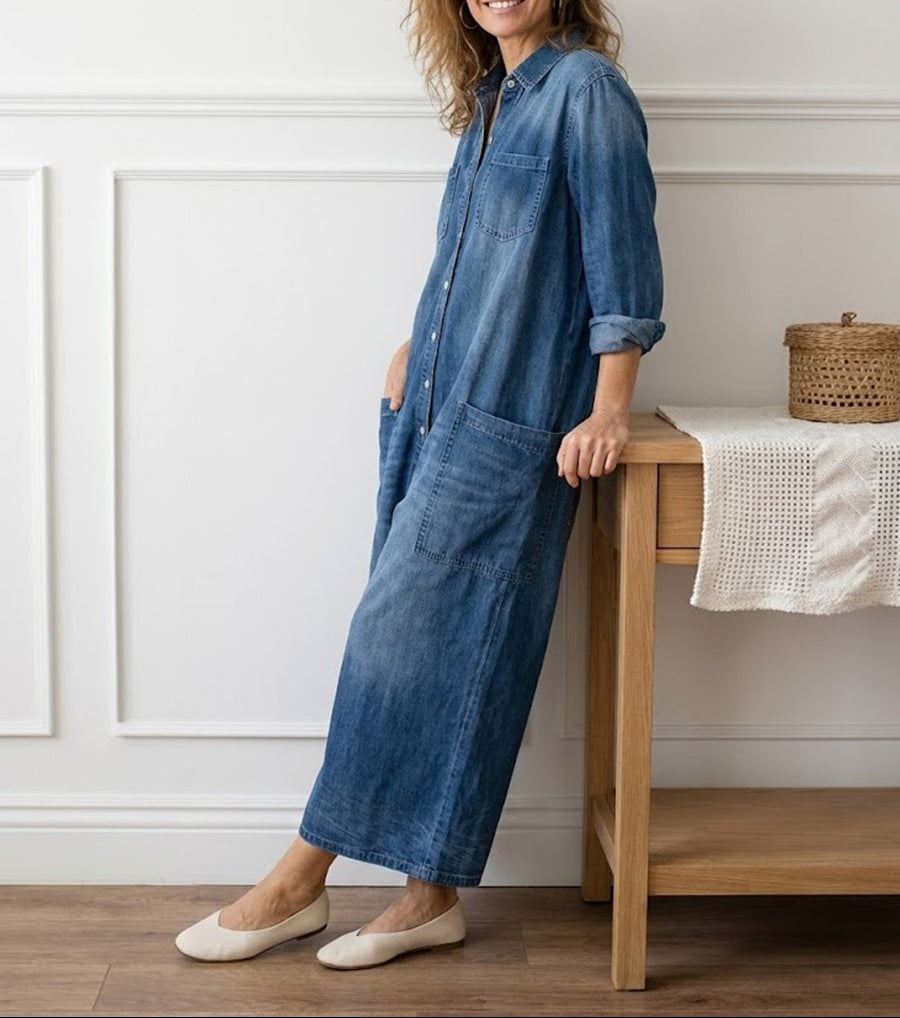 Lily Cotton Denim Jumpsuit - view 2