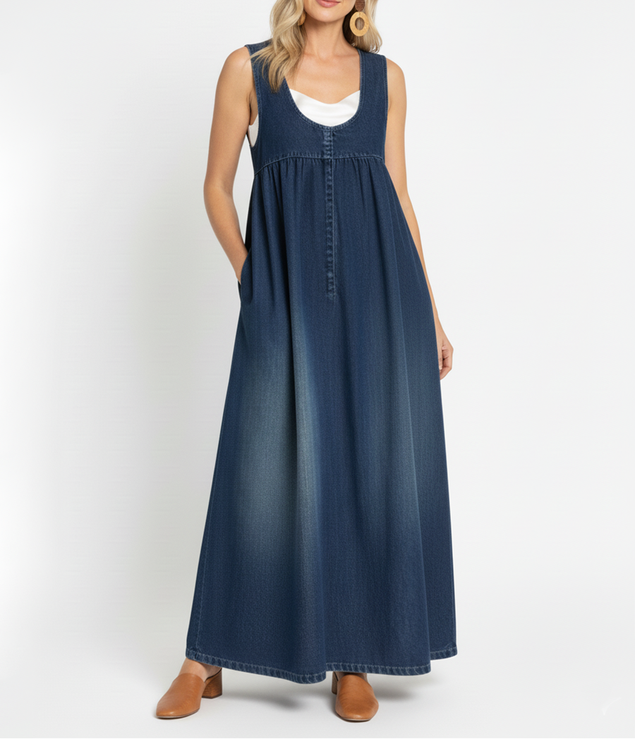 Erin Vintage Denim Maxi Dress - view 2