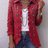 Olive | Bohemian Paisley Ombré Print Ruffled Jacket