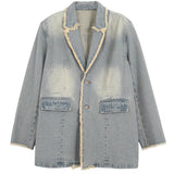 Hannah | Vintage-Style Oversized Blazer with Raw Edges