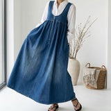 Erin Vintage Denim Maxi Dress - view 6