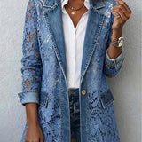 Dulcie | Blazer Jacket with Floral Lace Paneling