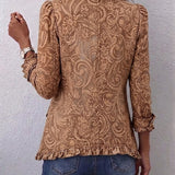 Hilda | Vintage Bohemian Floral Print Ruffled Jacket