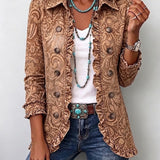 Hilda | Vintage Bohemian Floral Print Ruffled Jacket