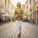 Pamela Painting Portrait Art Printed Buttoned Cardigan - view 4