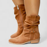 Elspeth, Western Boots with Ruched Shaft