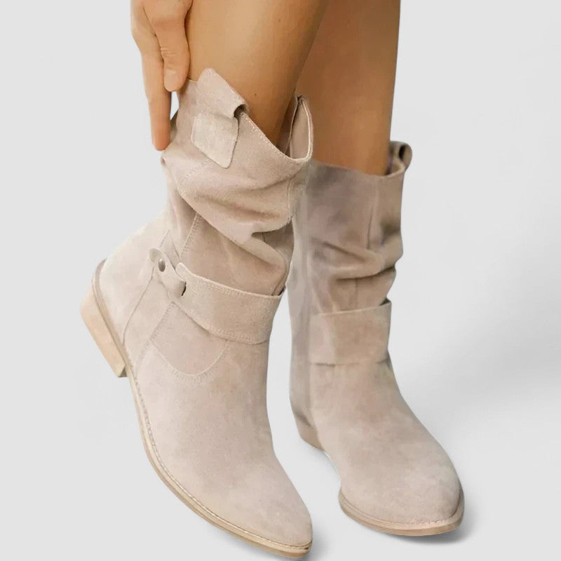 Elspeth, Western Boots with Ruched Shaft