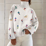 Carol, Ski Print Roll-Neck Jumper