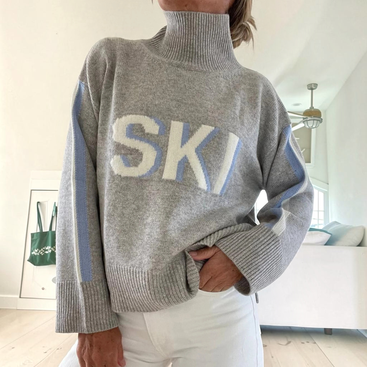 Deborah, Grey Ski Roll-Neck Jumper