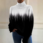 Jacqueline, Black Ombr&eacute; Roll-Neck Jumper