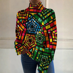 Karen, Stained Glass Print Roll-Neck Jumper