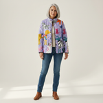 Ruby Casual Quilted Jacket with Dog Print