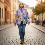 Ruby Casual Quilted Jacket with Dog Print - view 4