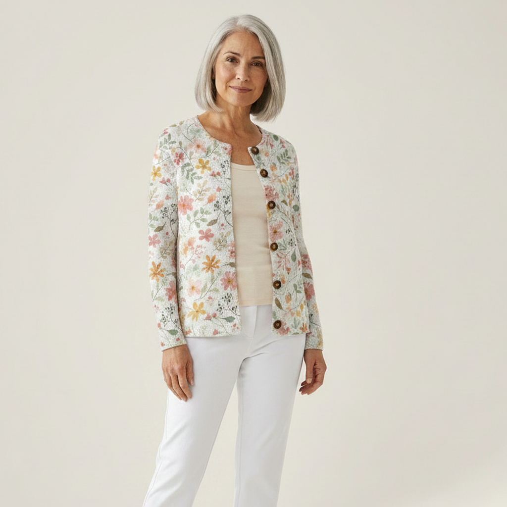 Ruth Fresh Little Flowers Print Buttoned Cardigan