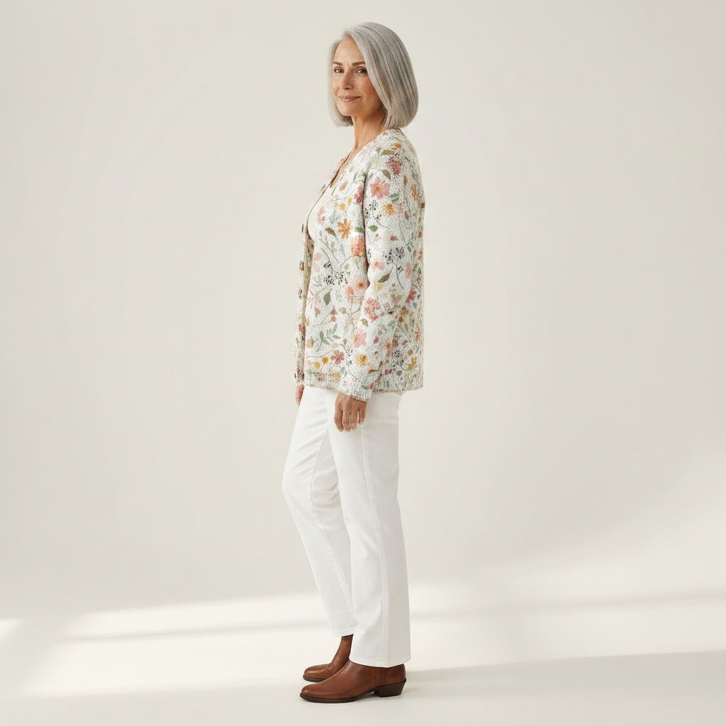 Ruth Fresh Little Flowers Print Buttoned Cardigan - view 2