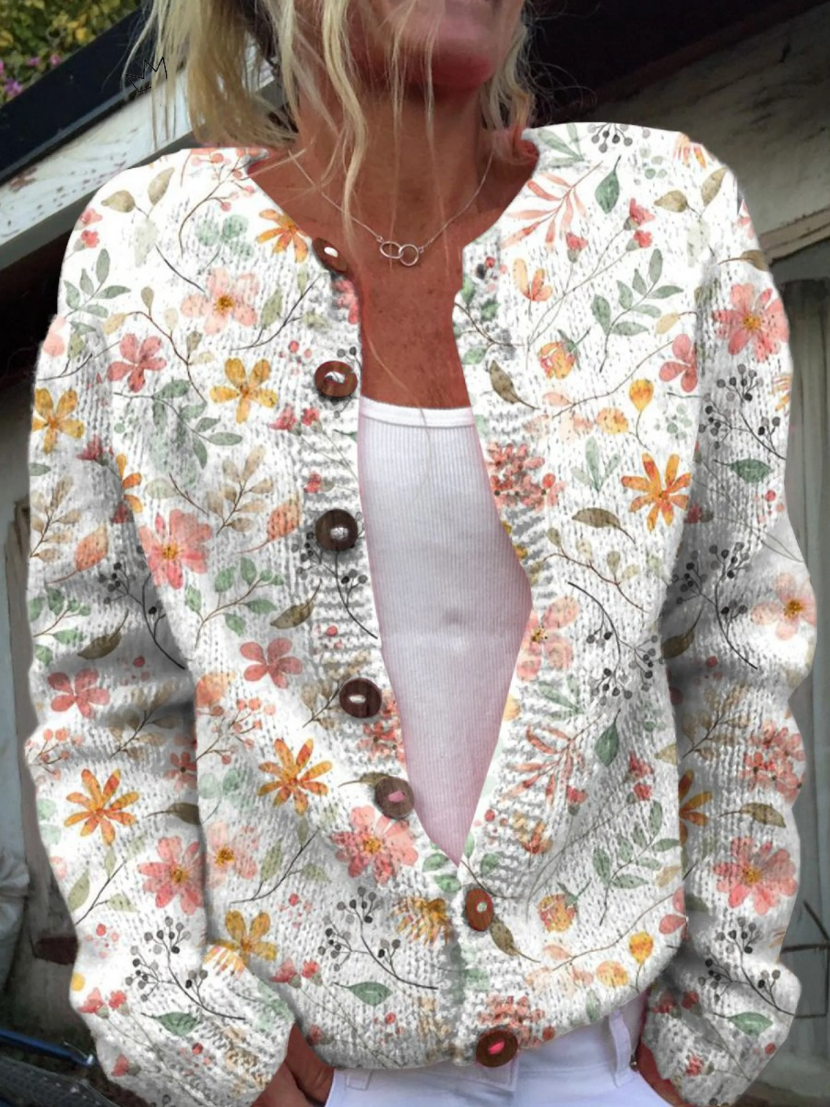 Ruth Fresh Little Flowers Print Buttoned Cardigan - view 5