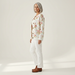 Serena Flowers & Leaves Print Buttoned Cardigan - view 2
