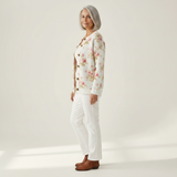 Serena Flowers & Leaves Print Buttoned Cardigan - view 2