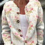Serena Flowers & Leaves Print Buttoned Cardigan - view 5