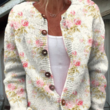 Serena Flowers & Leaves Print Buttoned Cardigan - view 5