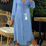Pippa Smart Casual Denim Shirt Dress - view 3