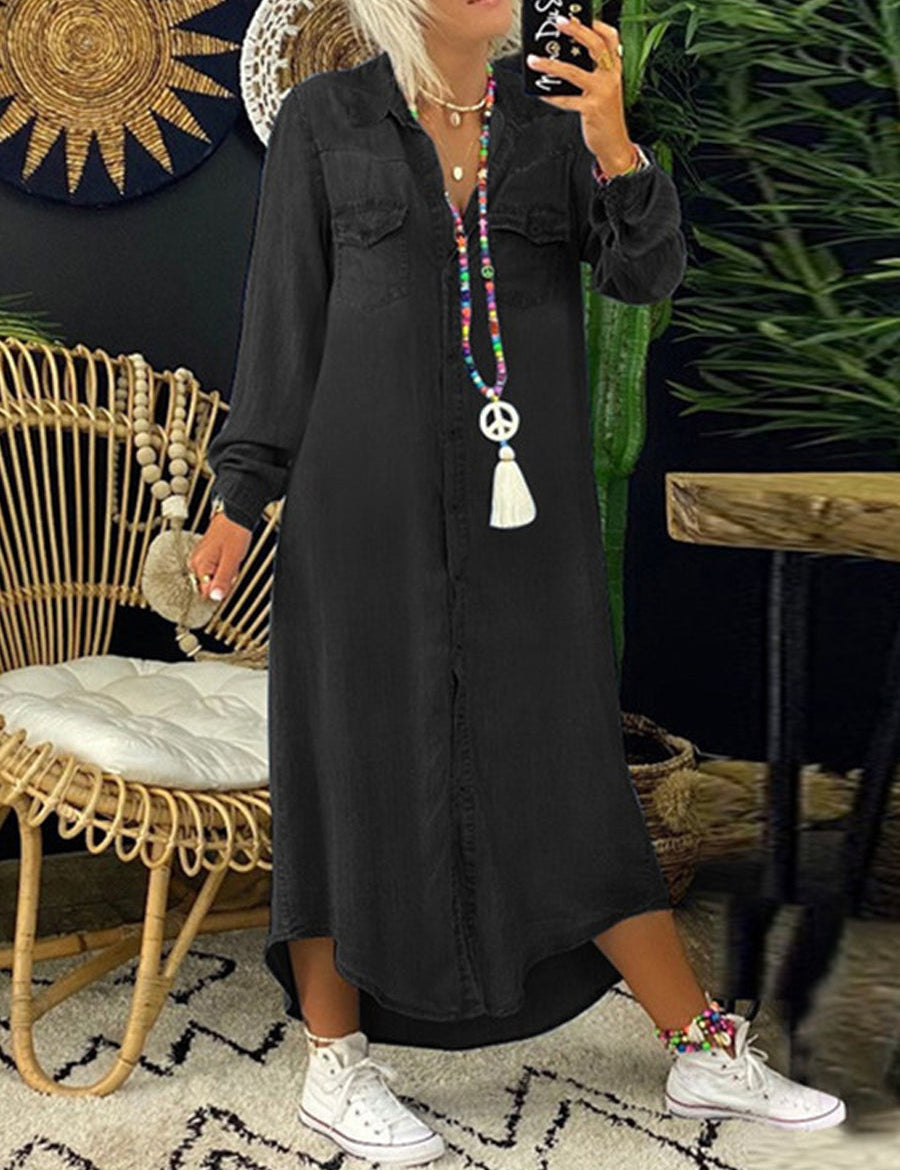 Pippa Smart Casual Denim Shirt Dress - view 5