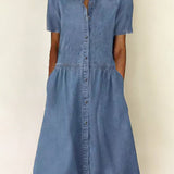 Bethany Short-Sleeve Denim Dress - view 2