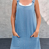 Daisy Casual Denim Pinafore Dress - view 4