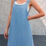 Daisy Casual Denim Pinafore Dress - view 5