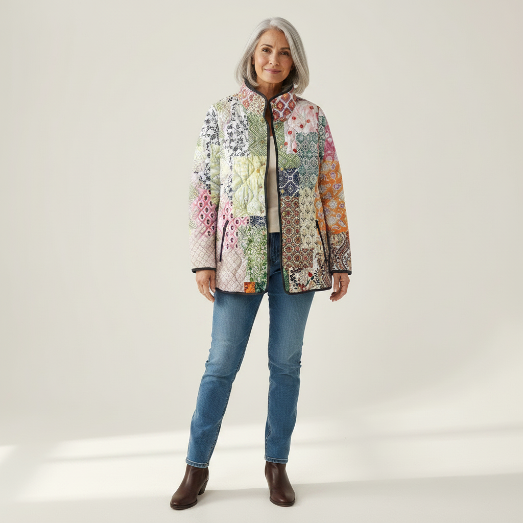 Susannah Casual Floral Print Quilted Jacket