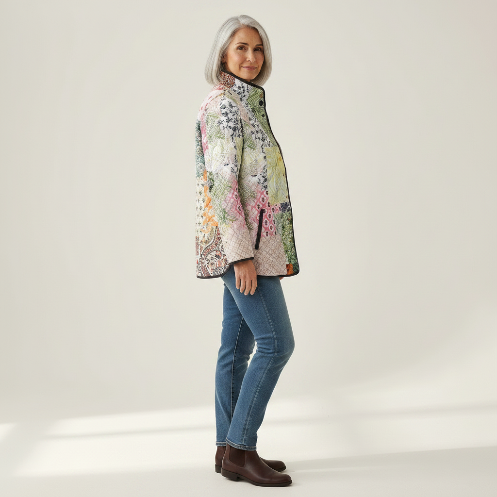 Susannah Casual Floral Print Quilted Jacket - view 2