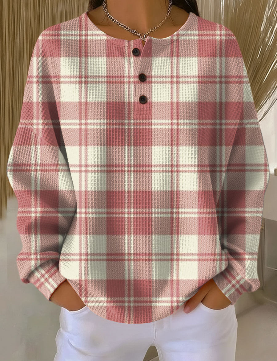 Svenja Jumper with Check Pattern in Rose
