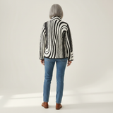 Sybil Casual Quilted Jacket with Abstract Geometric Design - view 3