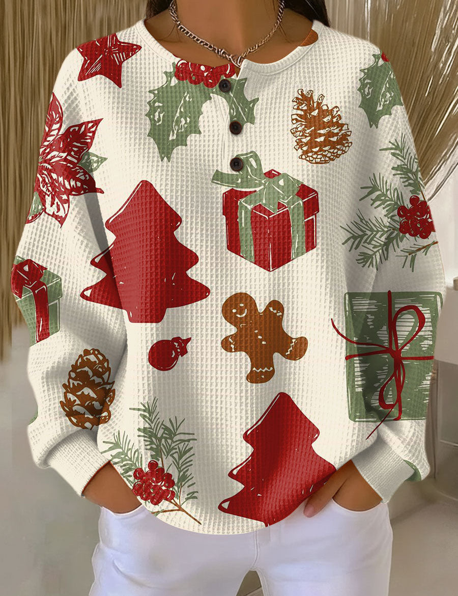 Thea Christmas Jumper with Trees and Presents