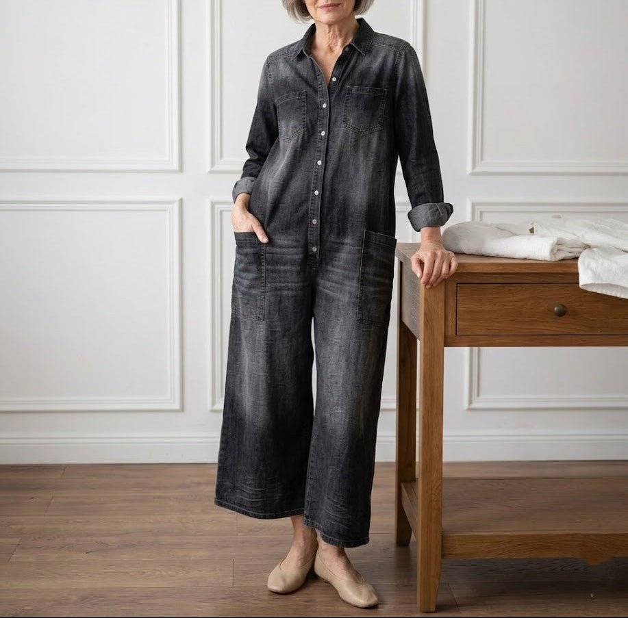 Lily Cotton Denim Jumpsuit - view 3