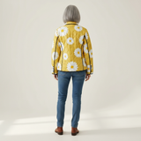 Wanda Yellow Quilted Jacket with Daisies - view 3