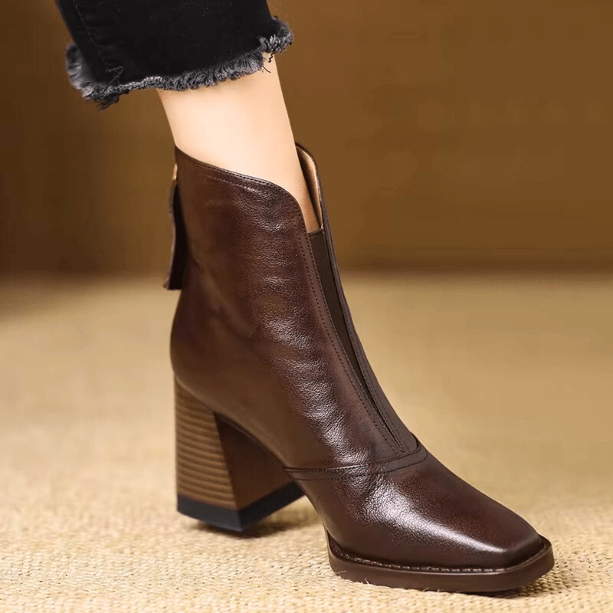 Claudia, Luxe Mid-Heel Ankle Boots