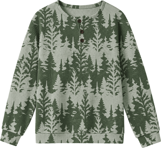 Alma | Jumper in Green with Forest Design