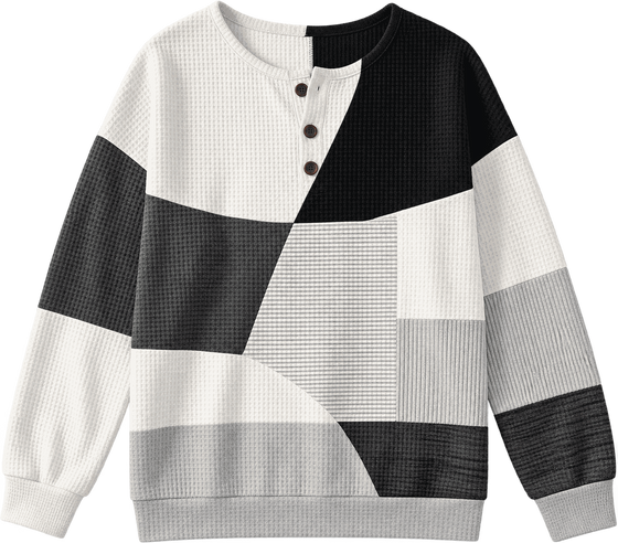 Christa | Patchwork Jumper in Black and White