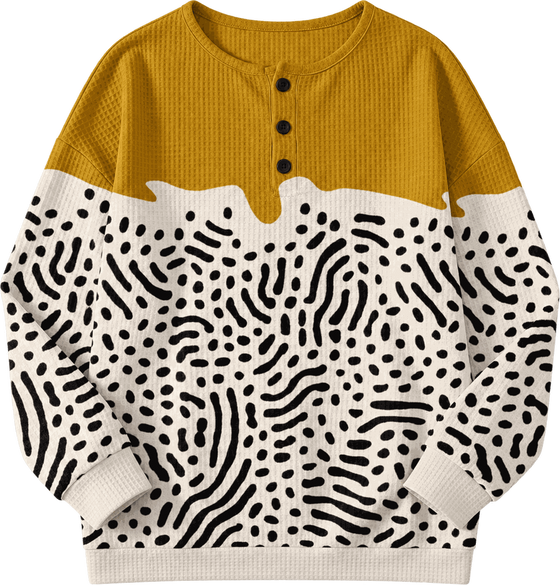 Frieda | Jumper in Mustard Yellow with Polka Dot Pattern