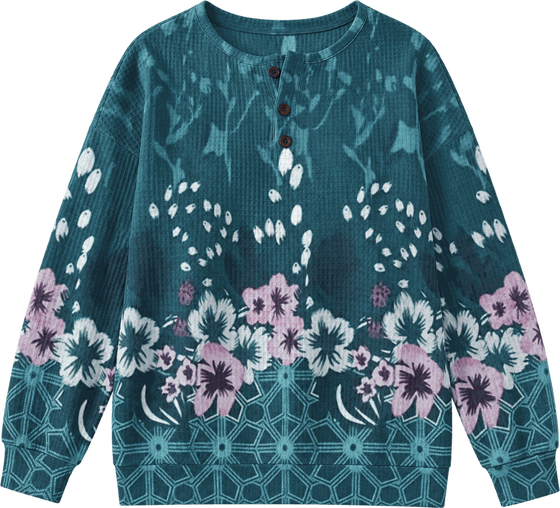 Paula | Jumper in Turquoise with Flowers