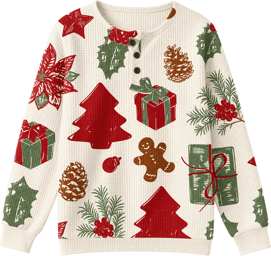 Thea | Christmas Jumper with Trees and Presents