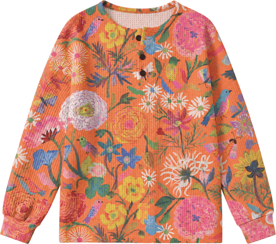Wiebke | Jumper in Orange with Flowers